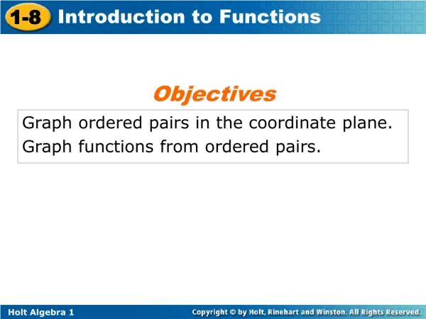 Graph ordered pairs in the coordinate plane. Graph functions from ordered pairs.