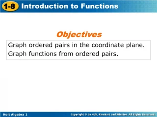 Graph ordered pairs in the coordinate plane. Graph functions from ordered pairs. - slide 1