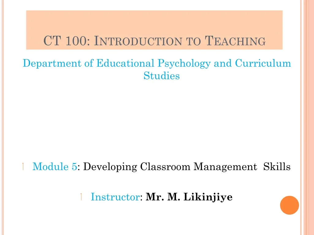 ct 100 introduction to teaching