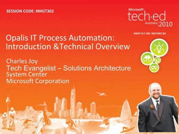 Opalis IT Process Automation: Introduction Technical Overview