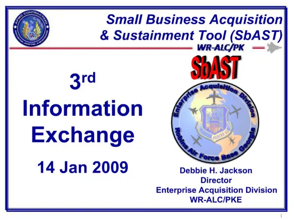Small Business Acquisition Sustainment Tool SbAST