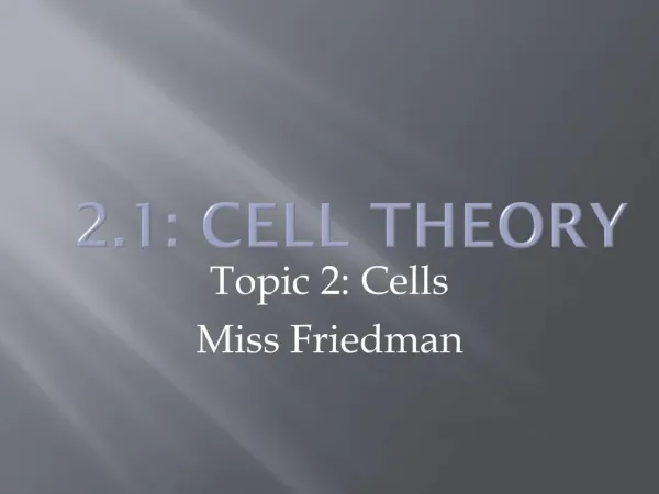 2.1: Cell Theory