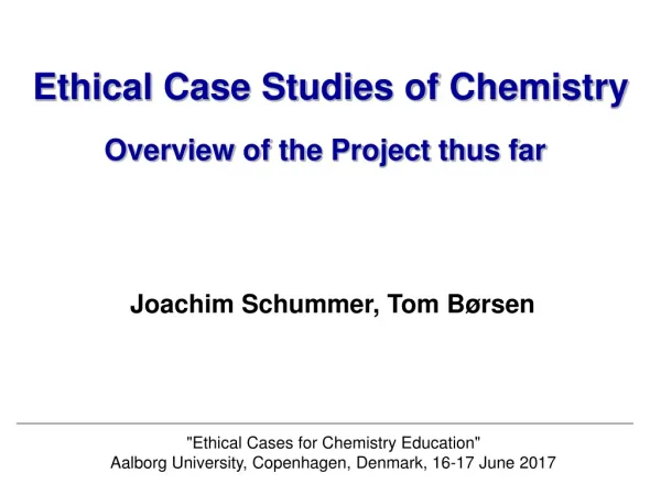 Ethical Case Studies of Chemistry