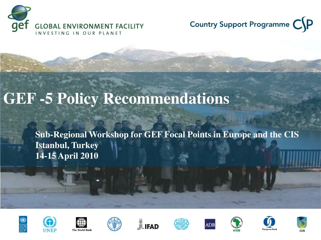 gef 5 policy recommendations sub regional