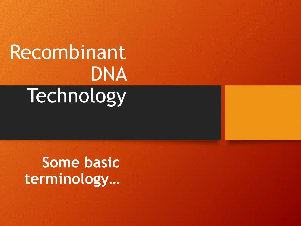 recombinant dna technology