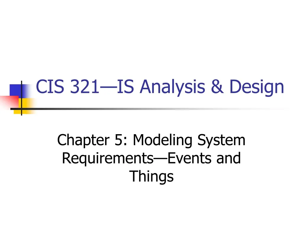 cis 321 is analysis design