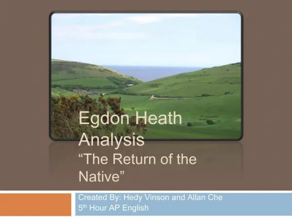 Egdon Heath Analysis The Return of the Native