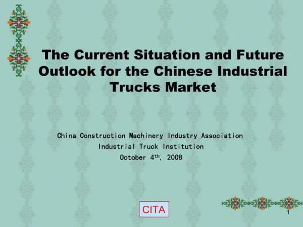 The Current Situation and Future Outlook for the Chinese Industrial Trucks Market