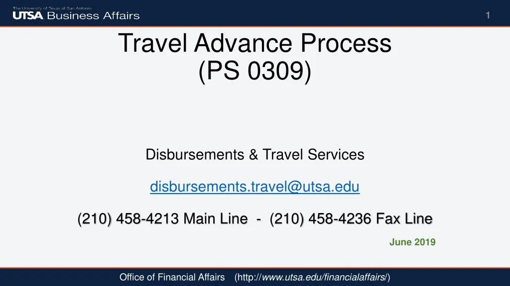 travel advance process ps 0309 disbursements
