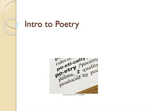 Intro to Poetry