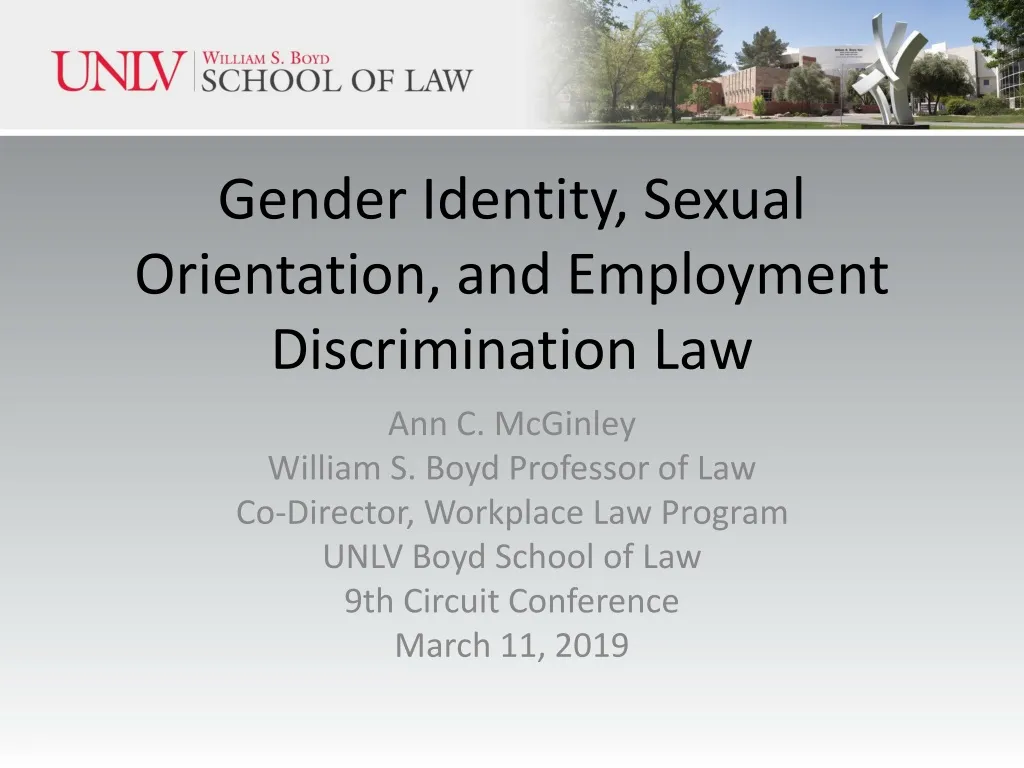 gender identity sexual orientation and employment discrimination law