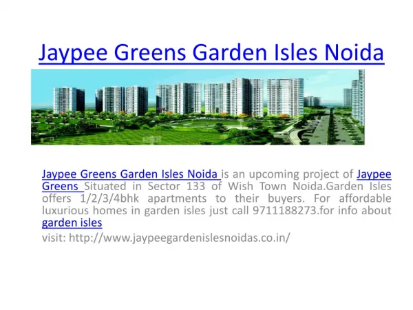 Jaypee Greens Garden Isles Noida