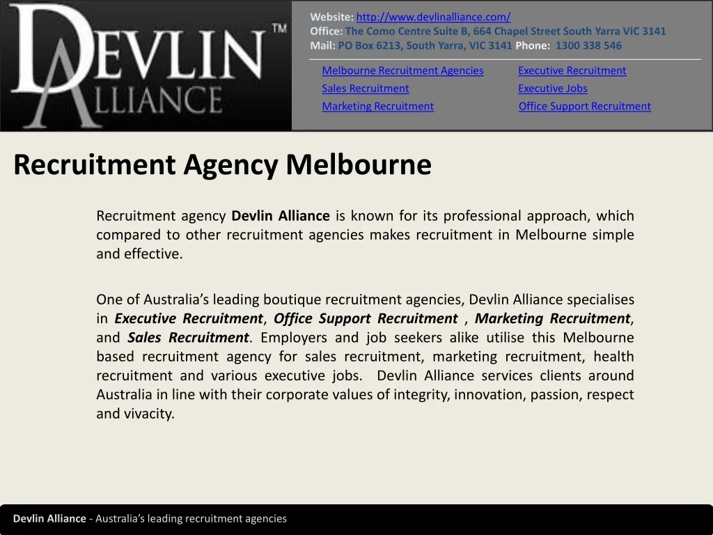 recruitment agency melbourne