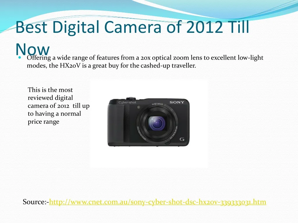 best digital camera of 2012 till n ow
