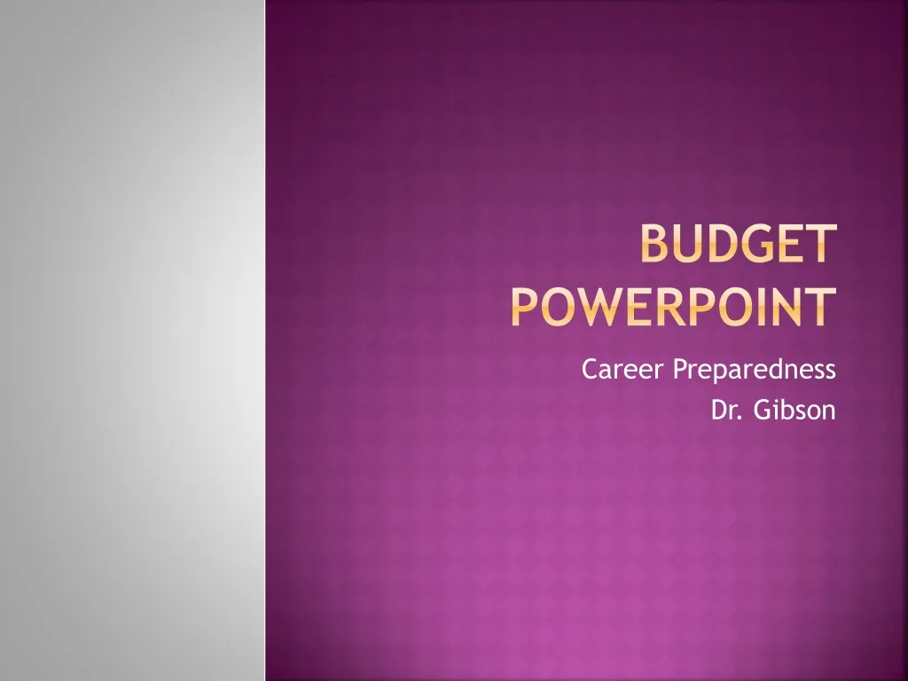 budget powerpoint