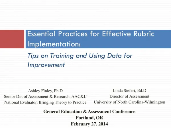 Essential Practices for Effective Rubric Implementation:
