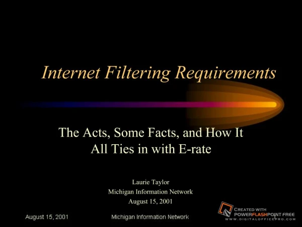 Internet Filtering Requirements The Acts