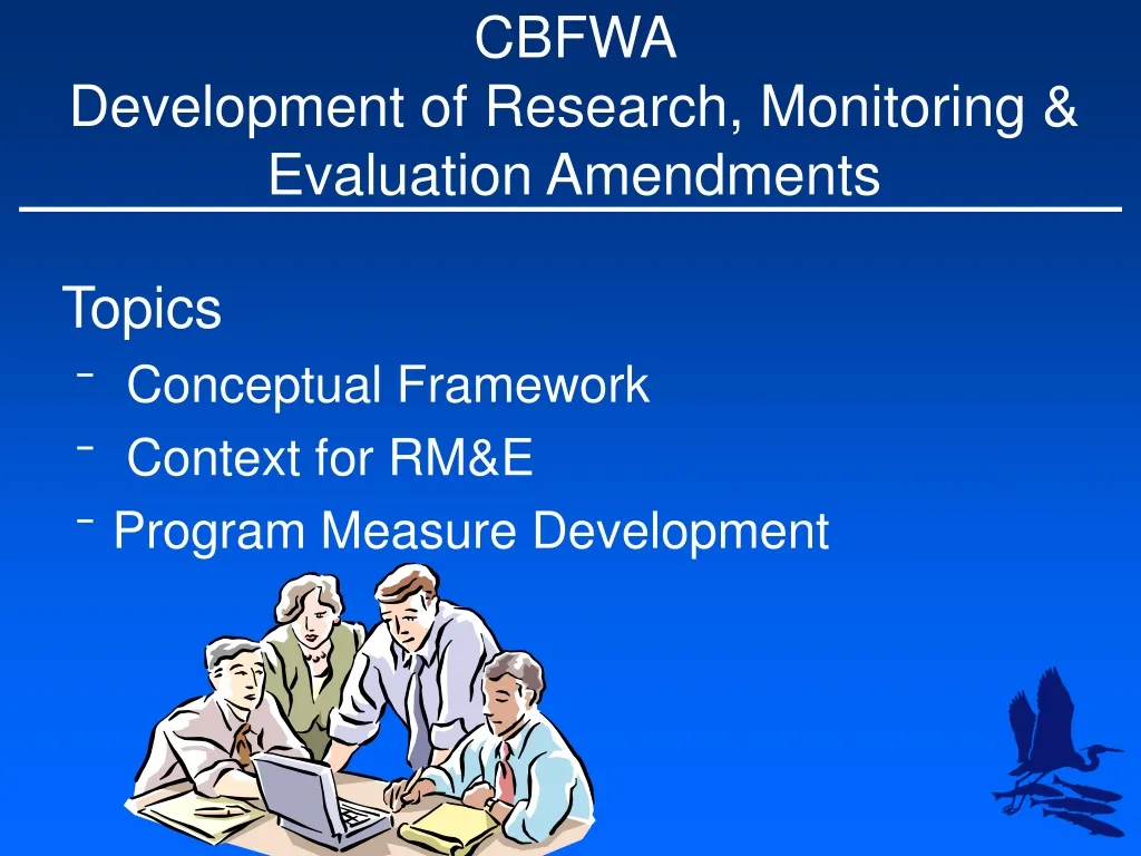 cbfwa development of research monitoring evaluation amendments