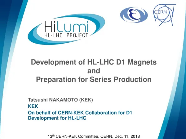Development of HL-LHC D1 Magnets and Preparation for Series Production