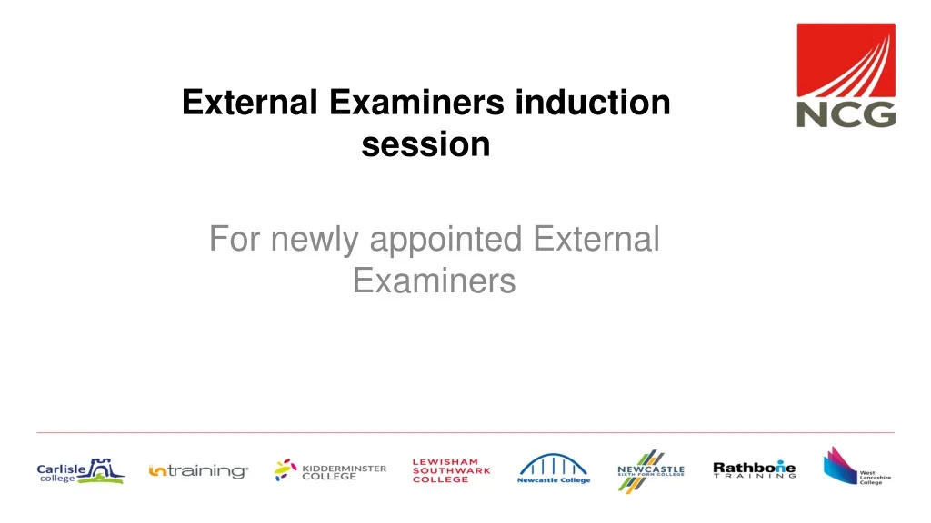 external examiners induction session