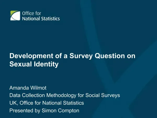 Development of a Survey Question on Sexual Identity