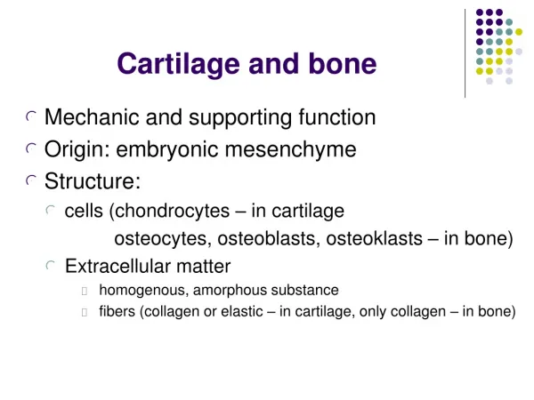 Cartilage and bone