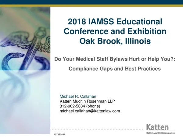 2018 IAMSS Educational Conference and Exhibition Oak Brook, Illinois