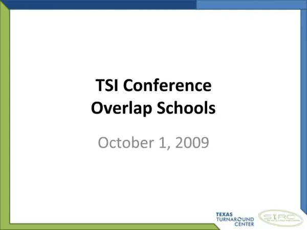 TSI Conference Overlap Schools