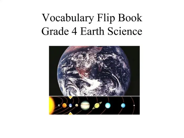 Vocabulary Flip Book Grade 4 Earth Science