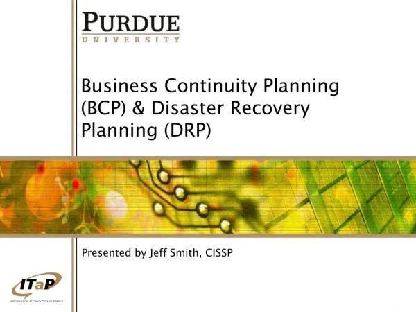 Business Continuity Planning (BCP) &amp; Disaster Recovery Planning (DRP)