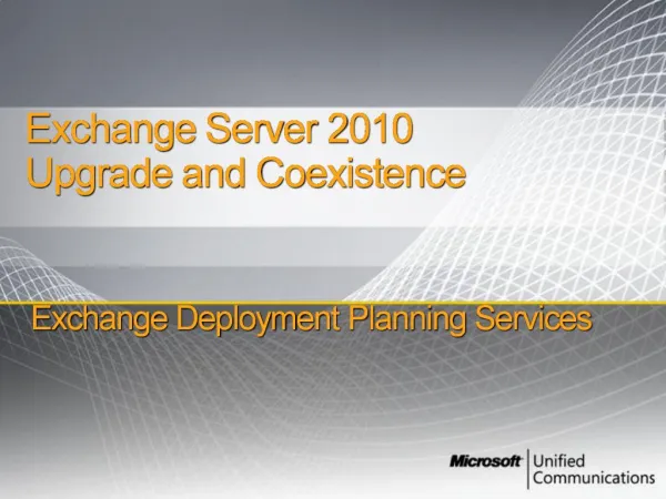 Exchange Deployment Planning Services
