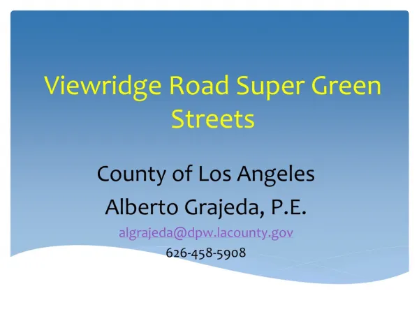 Viewridge Road Super Green Streets