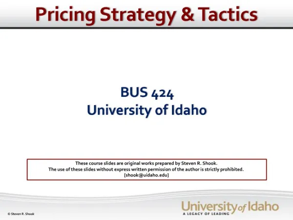 BUS 424 University of Idaho