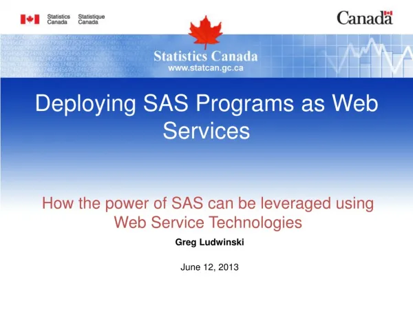 How the power of SAS can be leveraged using Web Service Technologies
