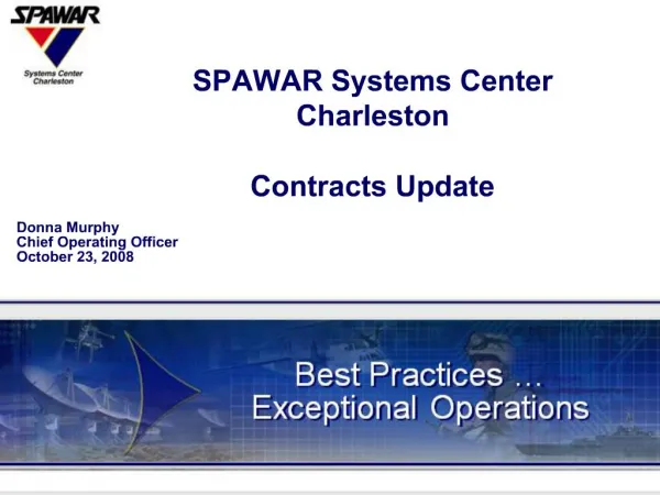 SPAWAR Systems Center Charleston Contracts Update