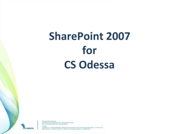 SharePoint 2007 for CS Odessa
