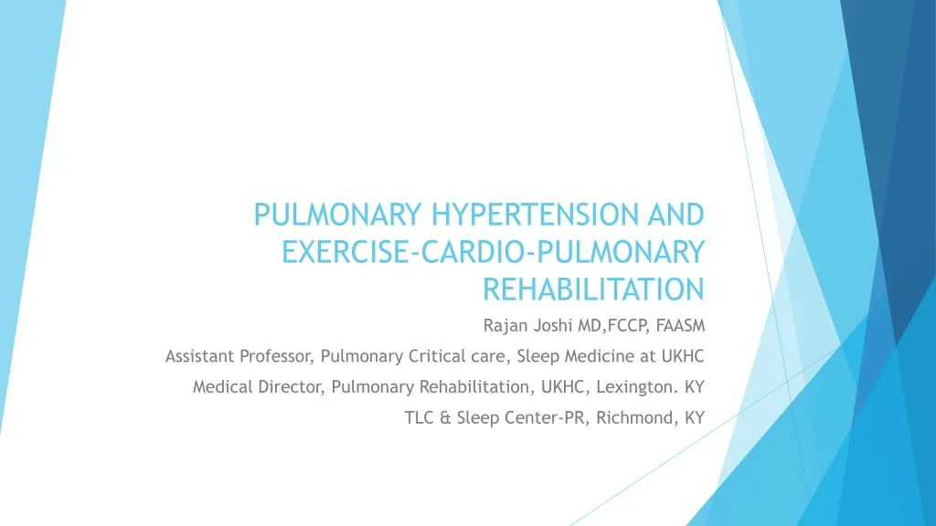 pulmonary hypertension and exercise cardio pulmonary rehabilitation