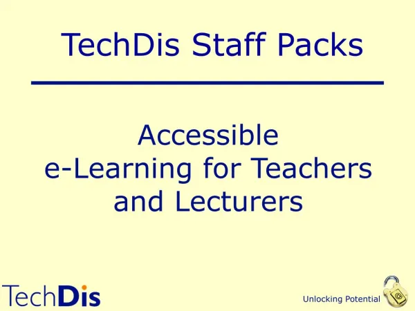 Accessible e-Learning for Teachers and Lecturers