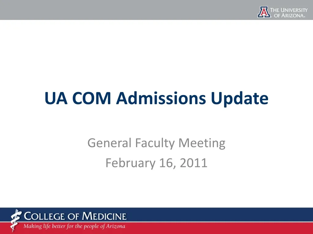 ua com admissions update