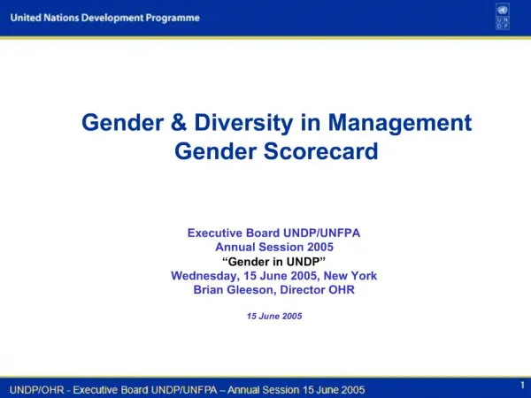 Gender Diversity in Management Gender Scorecard