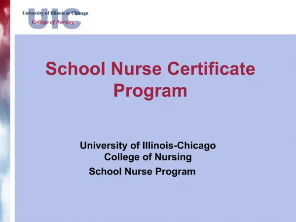 School Nurse Certificate Program