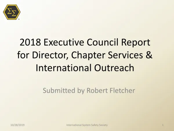 2018 Executive Council Report for Director, Chapter Services &amp; International Outreach