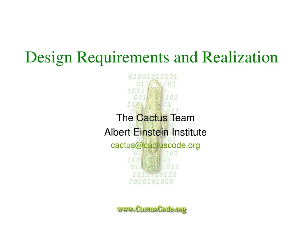 design requirements and realization