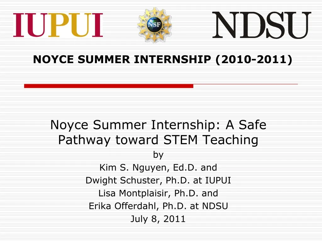 noyce summer internship 2010 2011