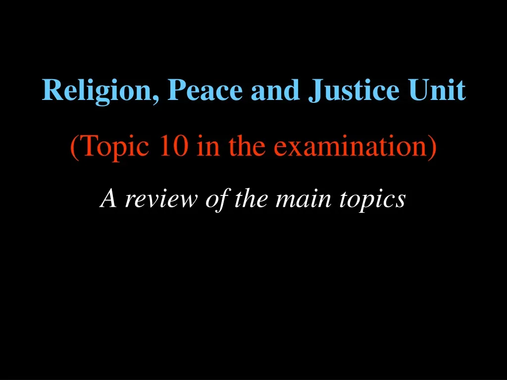 religion peace and justice unit topic