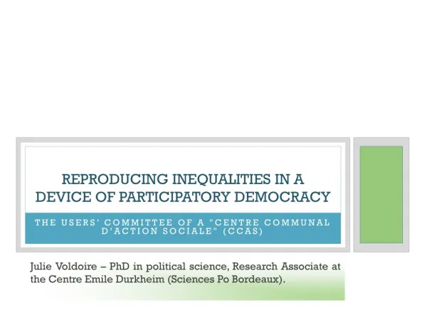 reproducing inequalities in a device of participatory democracy