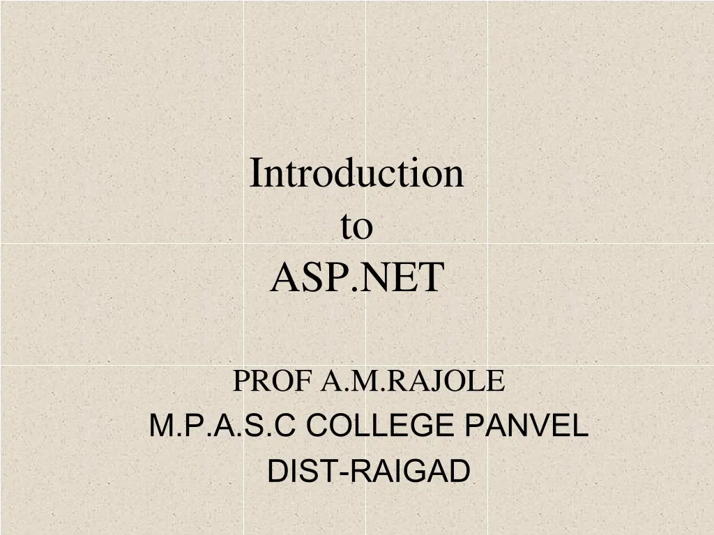 introduction to asp net
