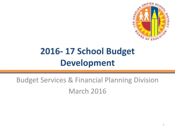 2016- 17 School Budget Development