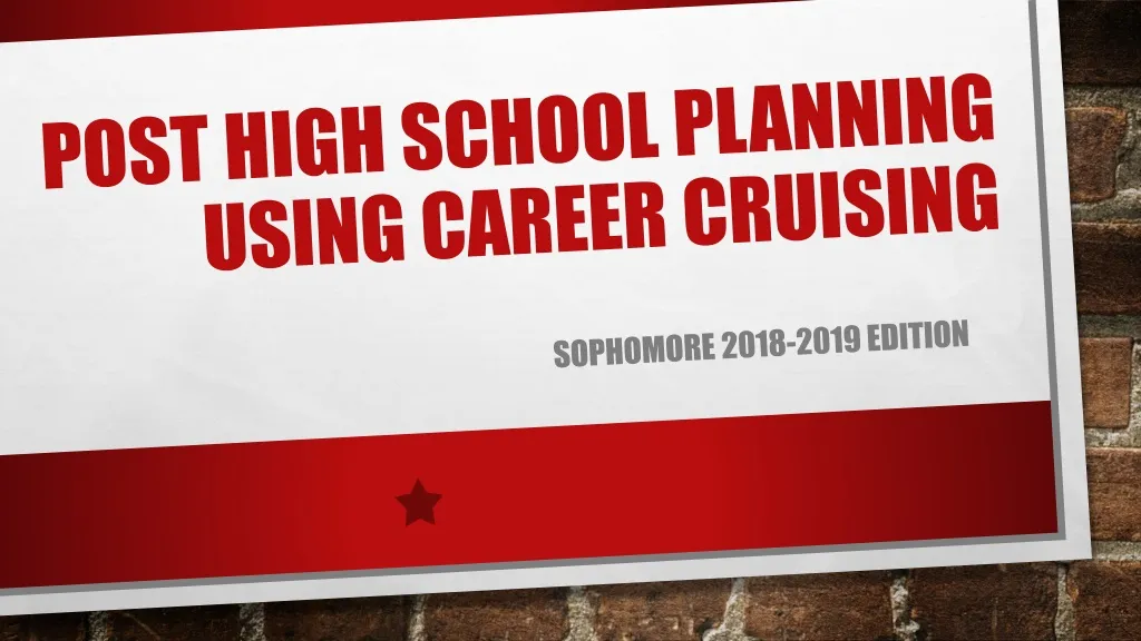 post high school planning using career cruising