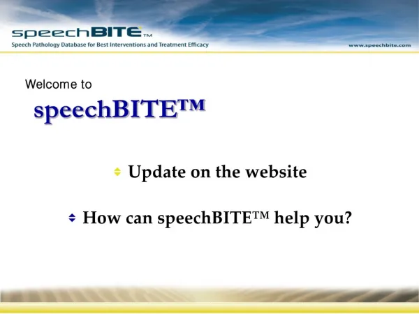 Welcome to speechBITE™